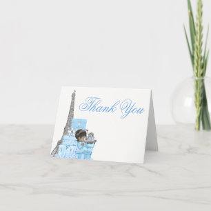 Paris Baby Shower Boy Thank You Cards