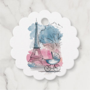Paris Baby Shower Eiffel Tower Gender Neutral Favour Tags