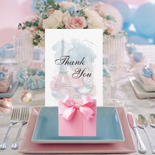 Paris Baby Shower Eiffel Tower Gender Neutral  Thank You Card