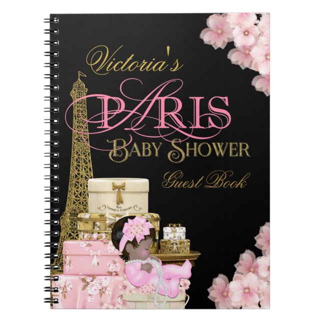 Paris Baby Shower Guest Book (Front)