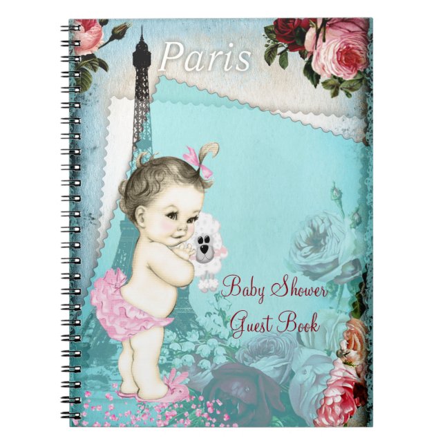 Paris Baby Shower Guest Book (Front)