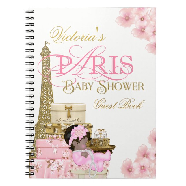 Paris Baby Shower Guest Book (Front)
