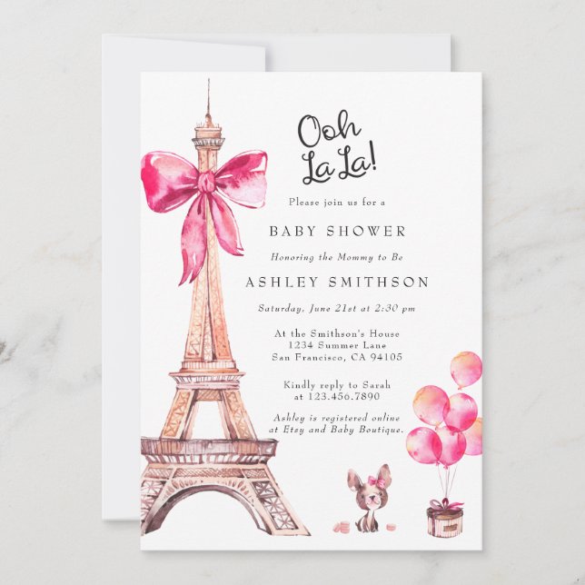 Paris Baby Shower Invitation (Front)
