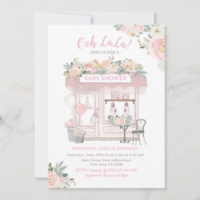 Paris Baby Shower Invitation (Front)