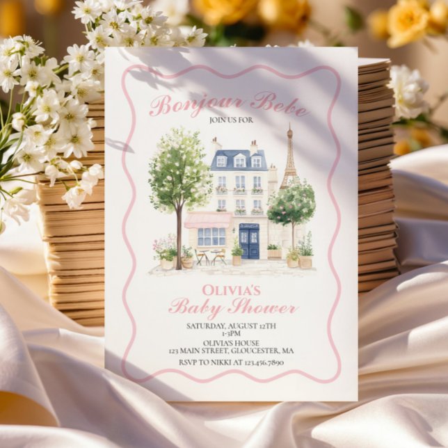 Paris Baby Shower Parisian Cafe Tea Party Invitation (Creator Uploaded)