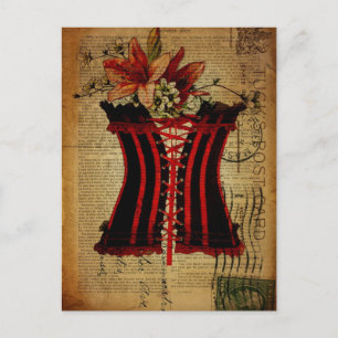 Paris Bachelorette Party vintage corset Invitation Postcard