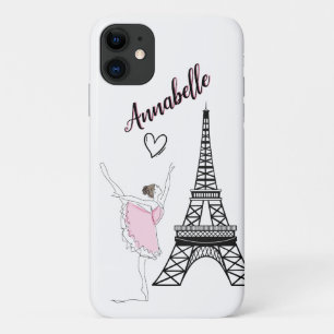 Paris Ballerina and Eiffel Tower Girls Ballet iPhone 11 Case