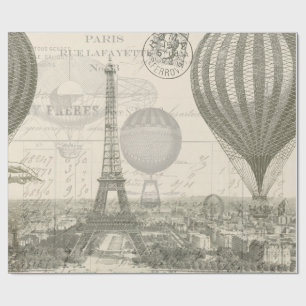 Paris Balloon Voyage Wrapping Paper