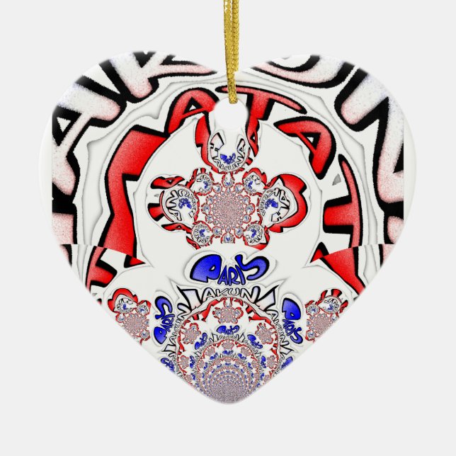 Paris beautiful amazing text quote design ceramic ornament (Front)