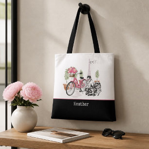Paris Bike Ride Personalised Tote Bag