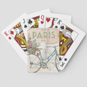 Paris Bike With Flowers Playing Cards