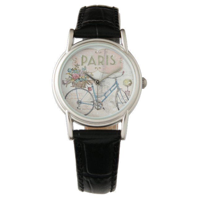Paris Bike With Flowers Watch (Front)