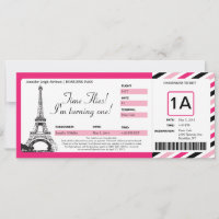 Paris Birthday Boarding Pass Ticket