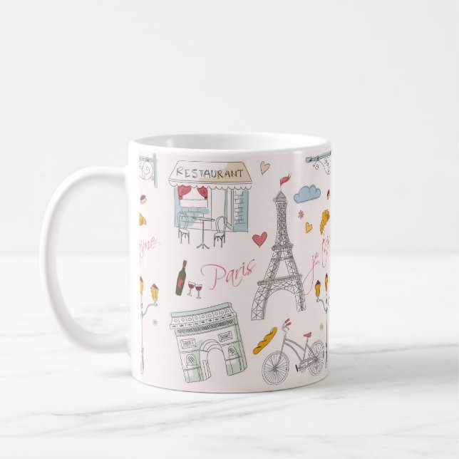 Paris Birthday Gift Coffee Mug (Left)