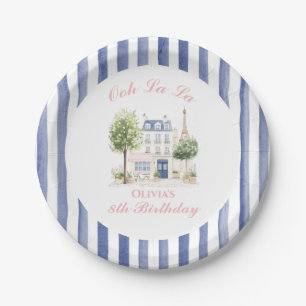 Paris Birthday Parisian Cafe Tea Party Paper Plate