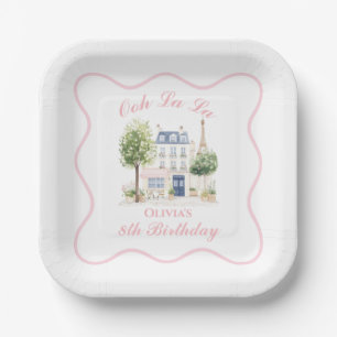 Paris Birthday Parisian Cafe Tea Party Paper Plate