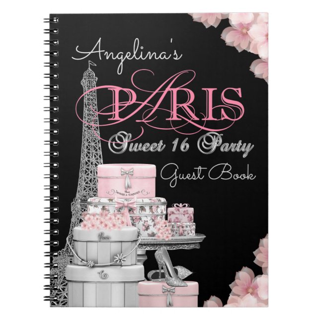 Paris Birthday Party Guest Book (Front)