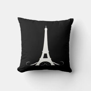 Paris Black and White Eiffel Tower Cushion
