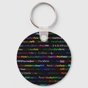 Paris Black Background Keychain