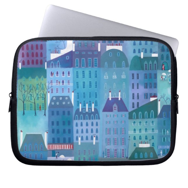 Paris Blue Laptop Sleeve (Front)