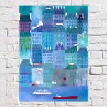 Paris Blues Photo Print<br><div class="desc">Modern cityscape painting of Paris in the spring.  For those who love France and French architecture.
Original art by Nic Squirrell</div>