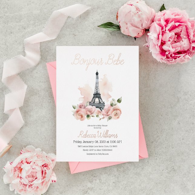 Paris Bonjour Bebe Parisian Floral Baby Shower (Creator Uploaded)