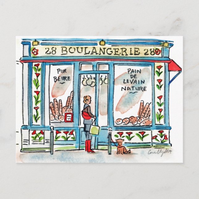 Paris BOULANGERIE 28 Invitation Postcard (Front)