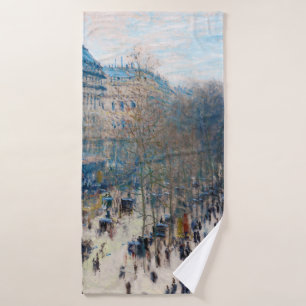Paris Boulevard, Claude Monet Bath Towel