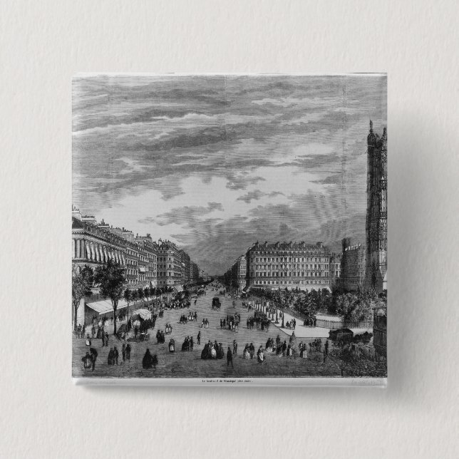Paris, Boulevard de Sebastopol 15 Cm Square Badge (Front)