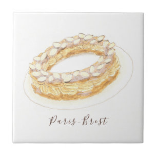 Paris-Brest watercolor Ceramic Tile