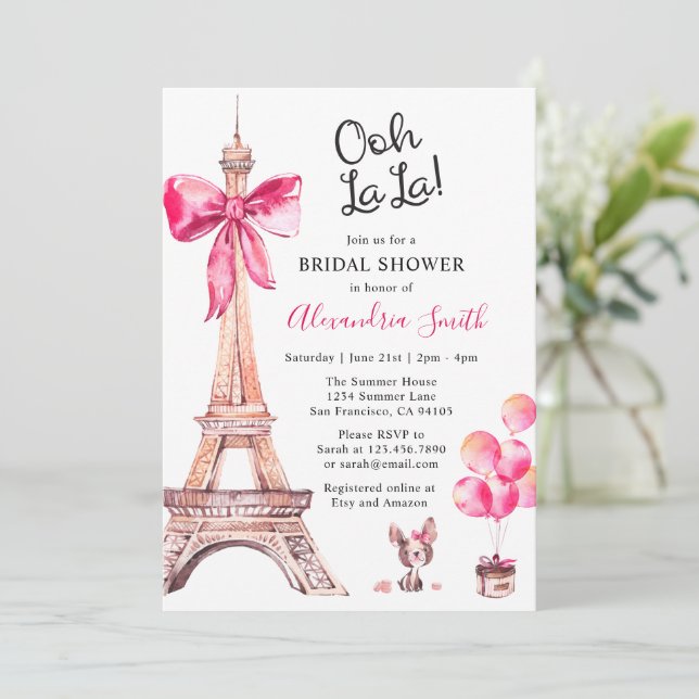 Paris Bridal Shower Invitation (Standing Front)