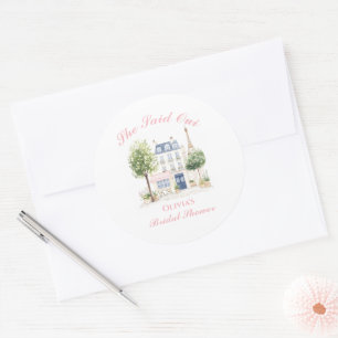 Paris Bridal Shower Parisian Cafe Classic Round Sticker