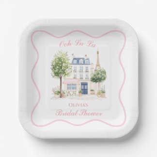 Paris Bridal Shower Parisian Cafe Paper Plate