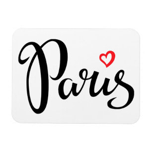 Paris Brush Lettering With Heart Magnet