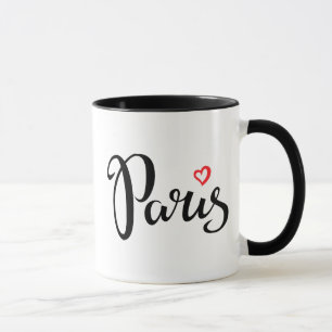 Paris Brush Lettering With Heart Mug