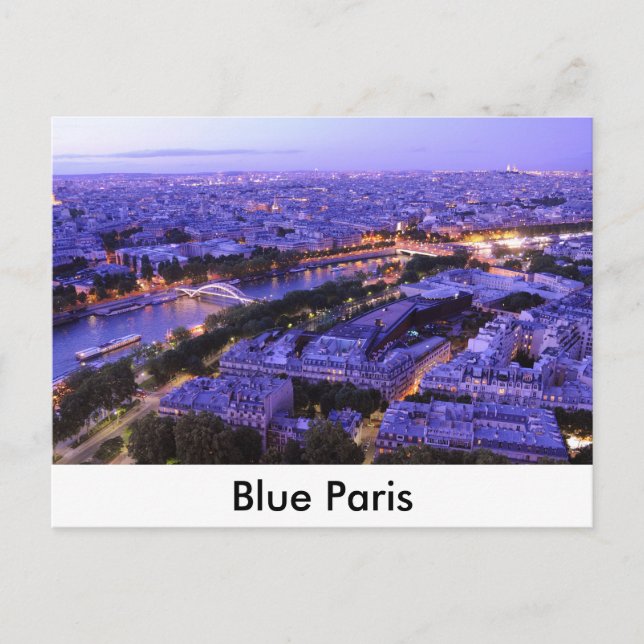 Paris by night, river Seine Postcard (Front)