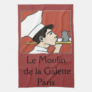 Paris Cafe, add text Tea Towel