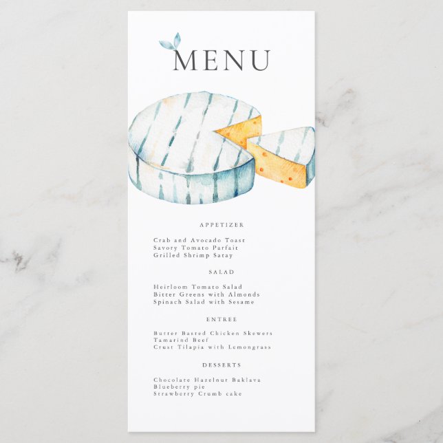 Paris Cafe Boulangerie Brie Cheese Menu (Front)