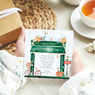 Paris Cafe Boulangerie Watercolor Baby Shower Tha Thank You Card