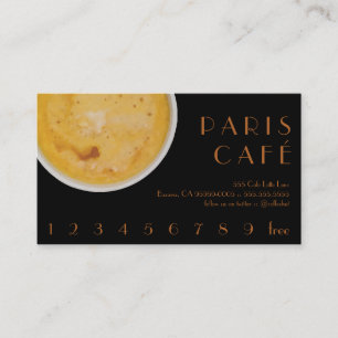 Paris Cafe Coffee Drink Loyalty / Punch Card