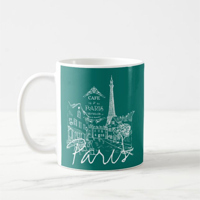 Paris cafe  coffee mug (Left)