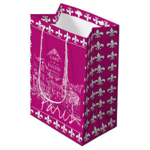 Paris cafe napkins medium gift bag