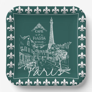 Paris cafe napkins paper plate