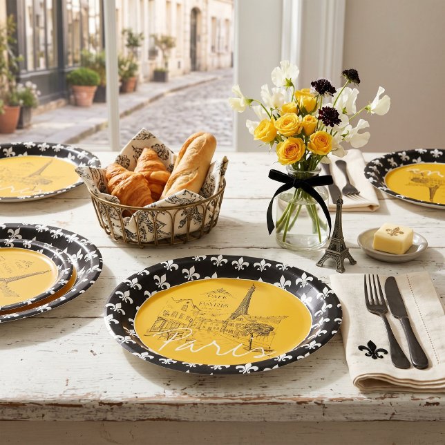 Paris cafe  paper plates (Creator Uploaded)