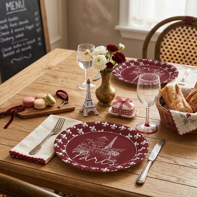 Paris cafe  paper plates (Creator Uploaded)