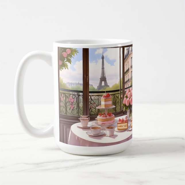 Paris Cafe Patisserie Dessert Cake Coffee Shop Coffee Mug (Left)