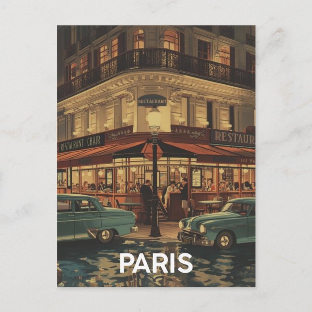 Paris Café Postcard (Front)