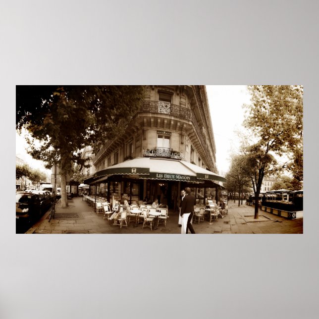 Paris Cafe Scene (I) - Panorama Poster (Front)