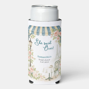 Paris Cafe She Said Oui Bridal Shower  Seltzer Can Cooler