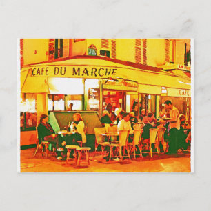 Paris Cafe Water Colour Postcard